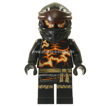 LEGO Minifigure Cole in Spinjitzu Burst form, vibrant energy effects - njo612new