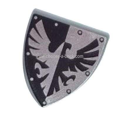 Shield Triangular with Black and Silver Falcon Pattern - LEGO Parts and Pieces