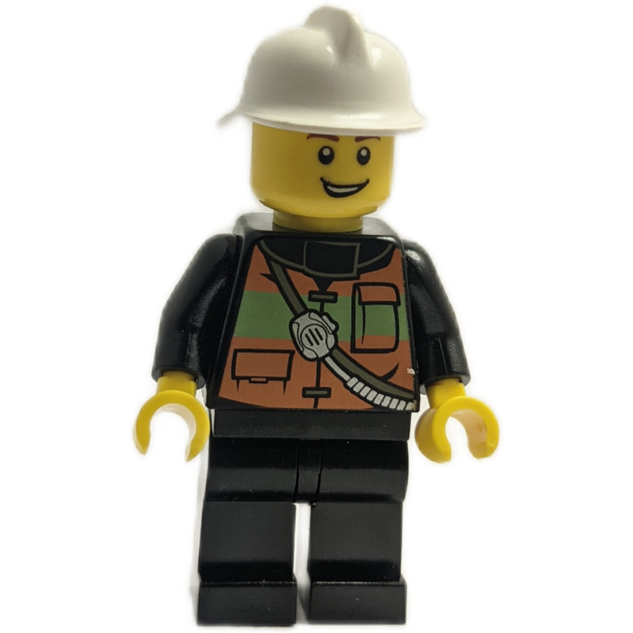 Feuerwehrmann Minifigur - Reflektierende Weste & Weißer Helm