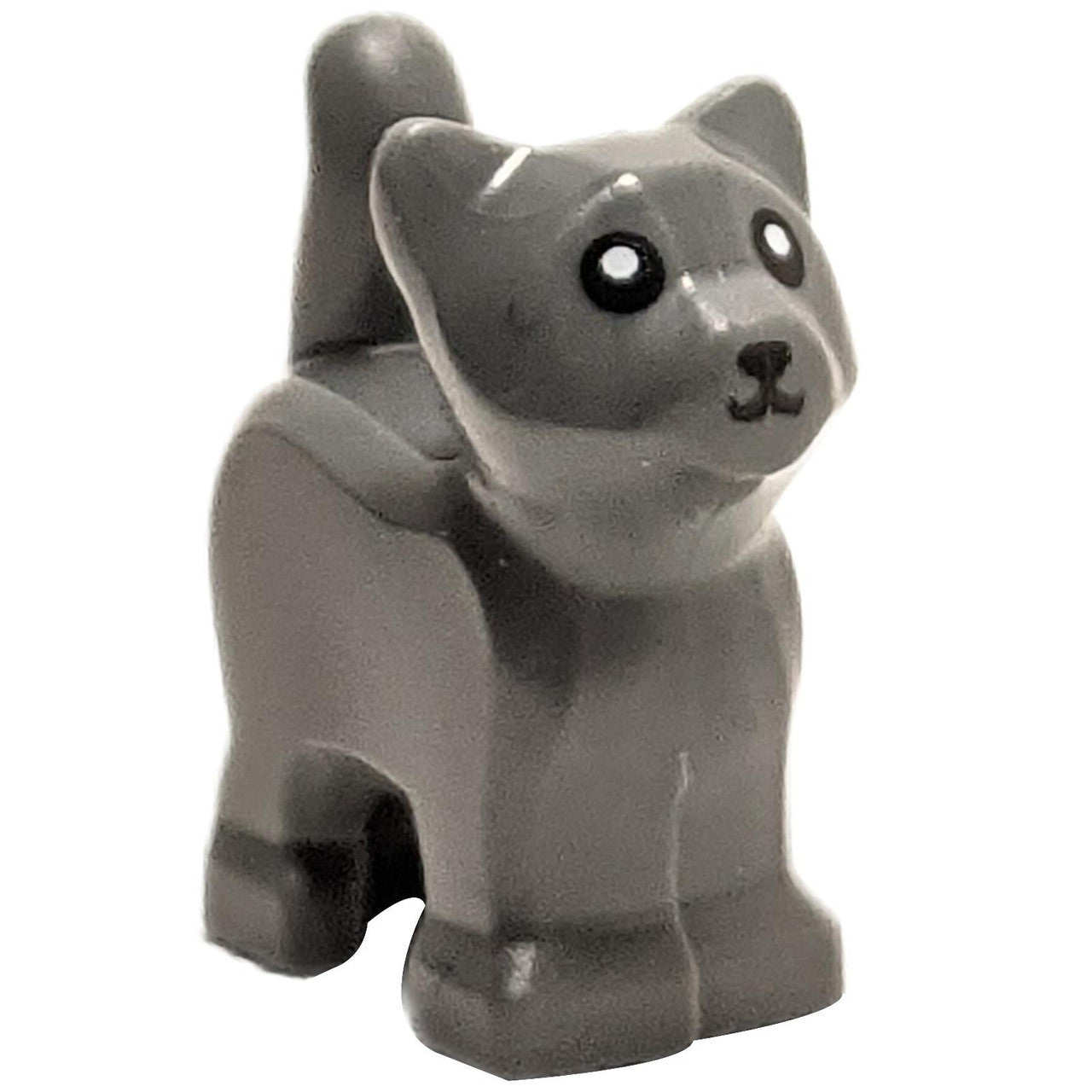 LEGO Part Baby Kitten - Standing with Black Eyes, Mouth, and Nose - lego80686pb01whitenew