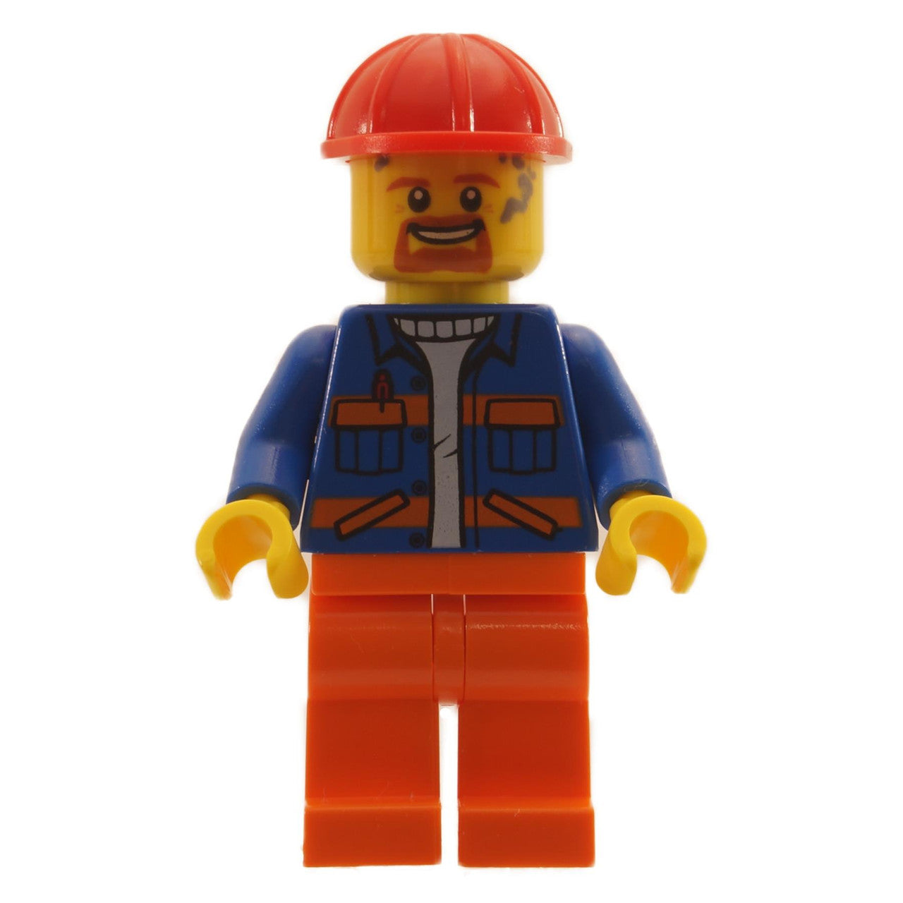 LEGO Minifigure Construction Worker with updated safety gear, vibrant orange outfit - cty1161new