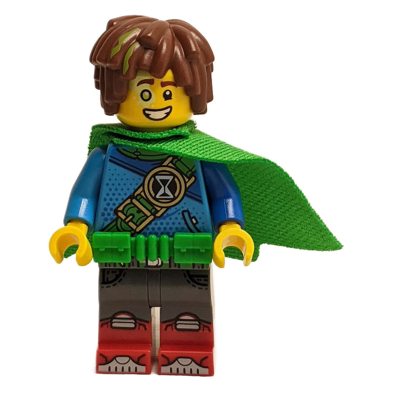 LEGO® DREAMZzz™ Minifigure Mateo with Bright Green Utility Belt, Cape, and Blue and Green Outfit