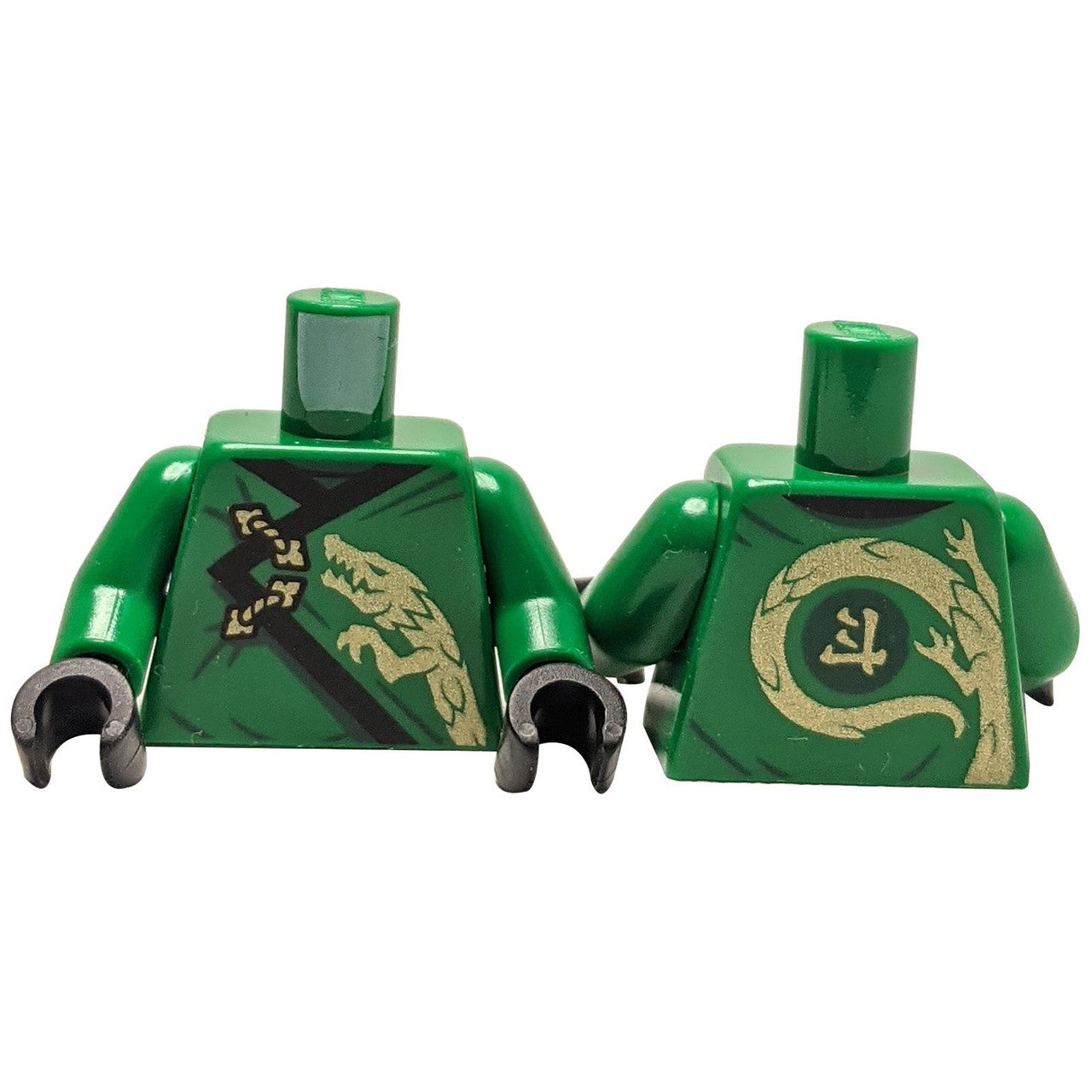 Grüne Ninjago-Robe mit goldenem Drachenkopf-Muster