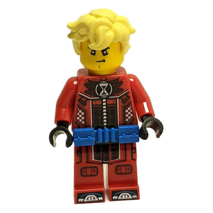 LEGO Minifigure Cooper in red racing driver suit with blue utility belt, ready for the track - drm027new