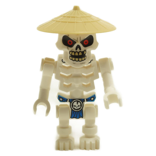 NJO712 Wyplash, a skeleton warrior minifigure with a blue sash and conical hat