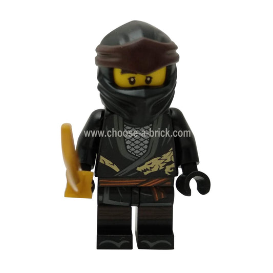 LEGO Minifigure Cole in Legacy outfit with weapon, classic black and orange design - njo493wpnew