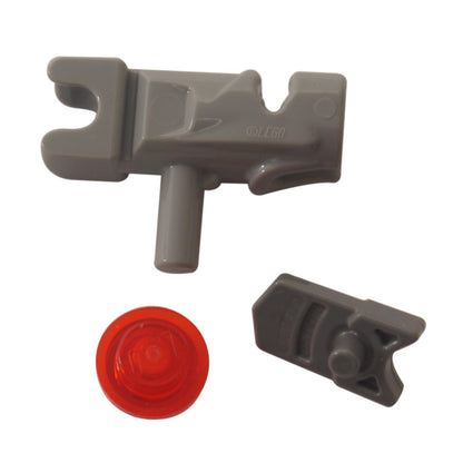 Minifigur, Waffe Pistole, Mini Blaster / Shooter / Feuerdüse mit Tow Ball Socket und dunkelgrauem Abzug (23922 / 15392) 