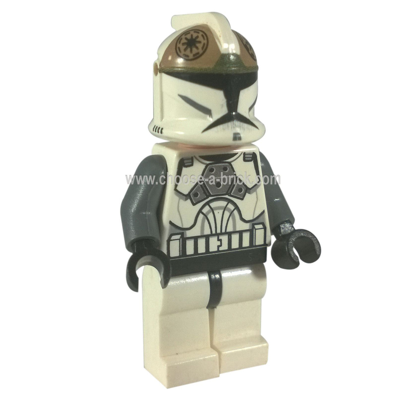 LEGO Minifigure Clone Gunner in specialized armor with a bold helmet design - sw221