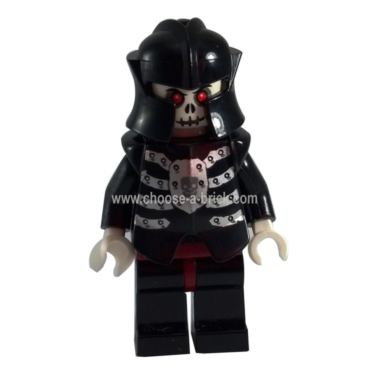 LEGO Minifigure Skeleton Warrior 4 White Black Breastplate Helmet - cas330, first view.