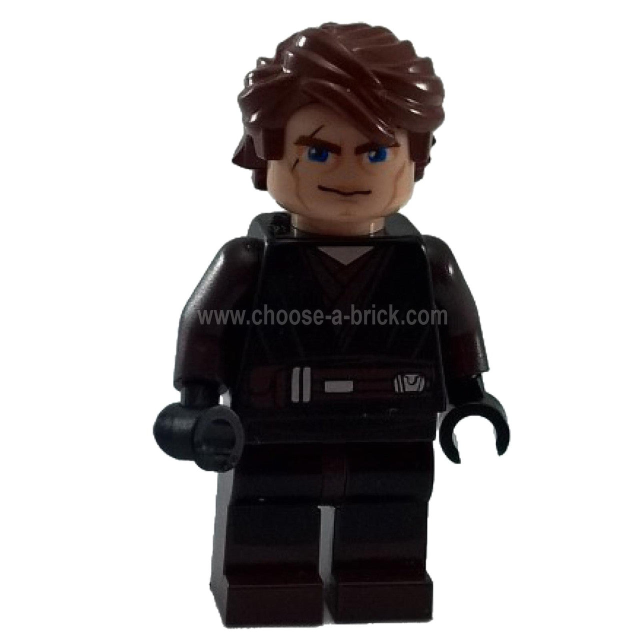 LEGO Minifigure Anakin Skywalker (Dark Brown Legs) - Front View.