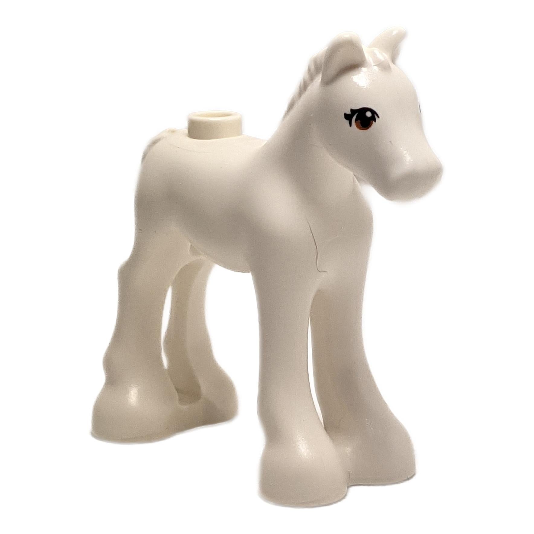 LEGO® Foal (11241pb01) – White Horse with Black & Brown Eyes