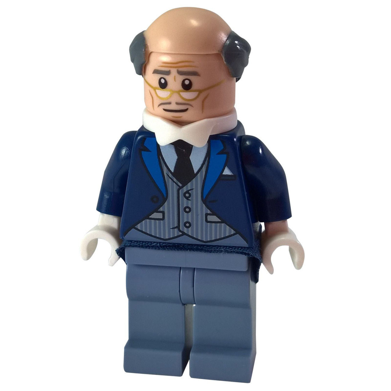 LEGO Minifigure Alfred Pennyworth - Pinstripe Vest - Front View.