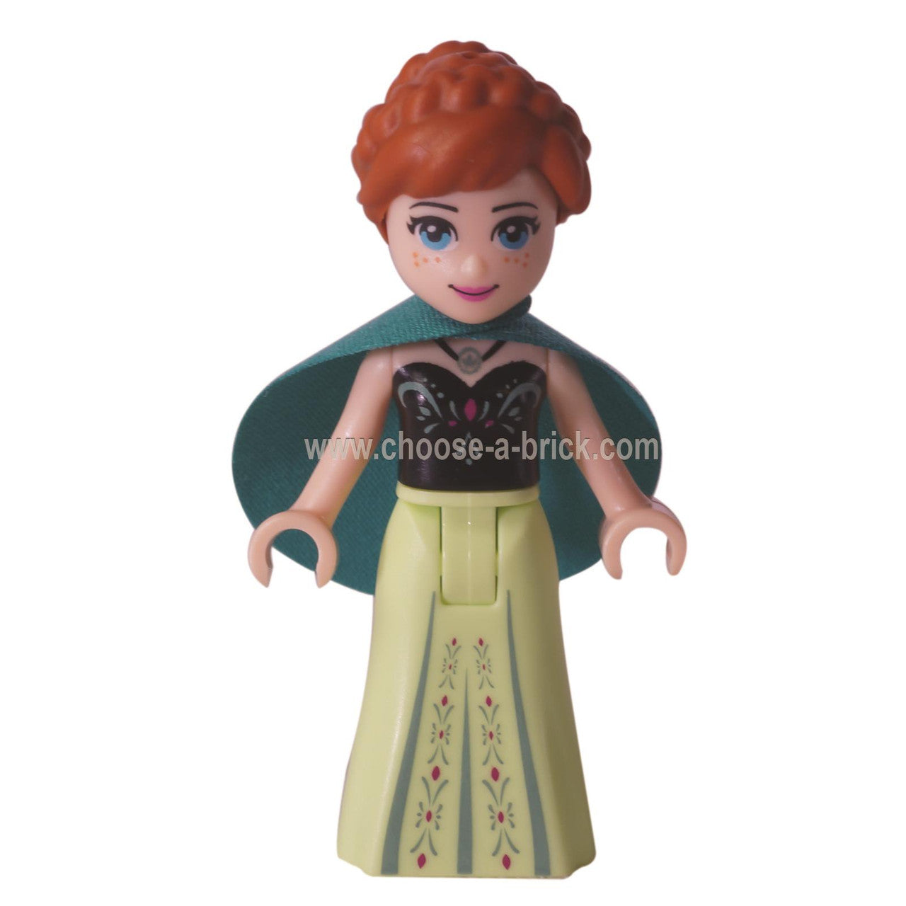 LEGO Minifigure Anna - Dark Turquoise Cape - Close-Up.