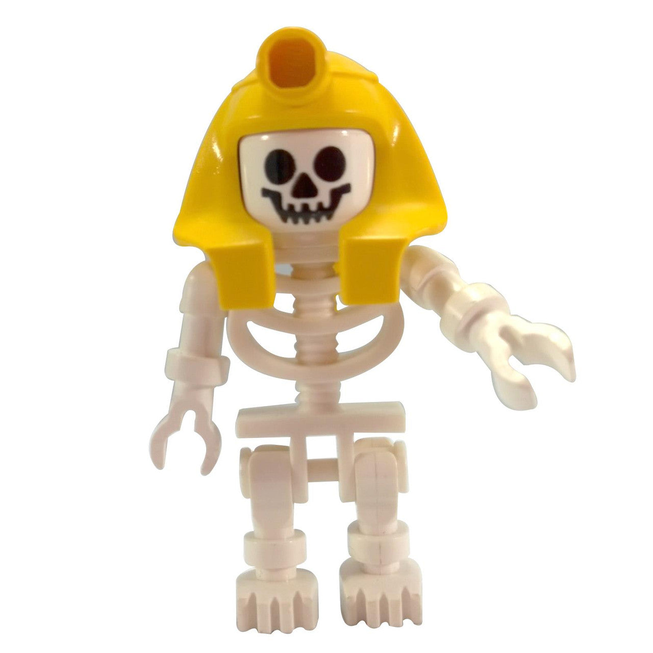 LEGO® Pharaoh Skeleton Minifigure – White Skeleton with Yellow Mummy Headdress from Adventurers Theme.