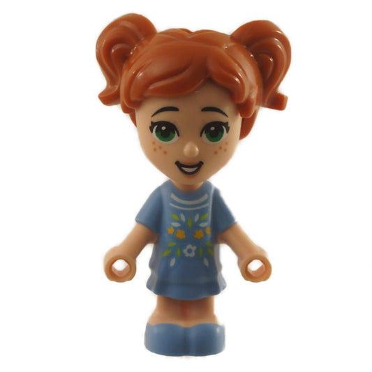 LEGO Minifigure FRND411 (Used - Good) from Set 41444 with red pigtails, green eyes, and blue dress.