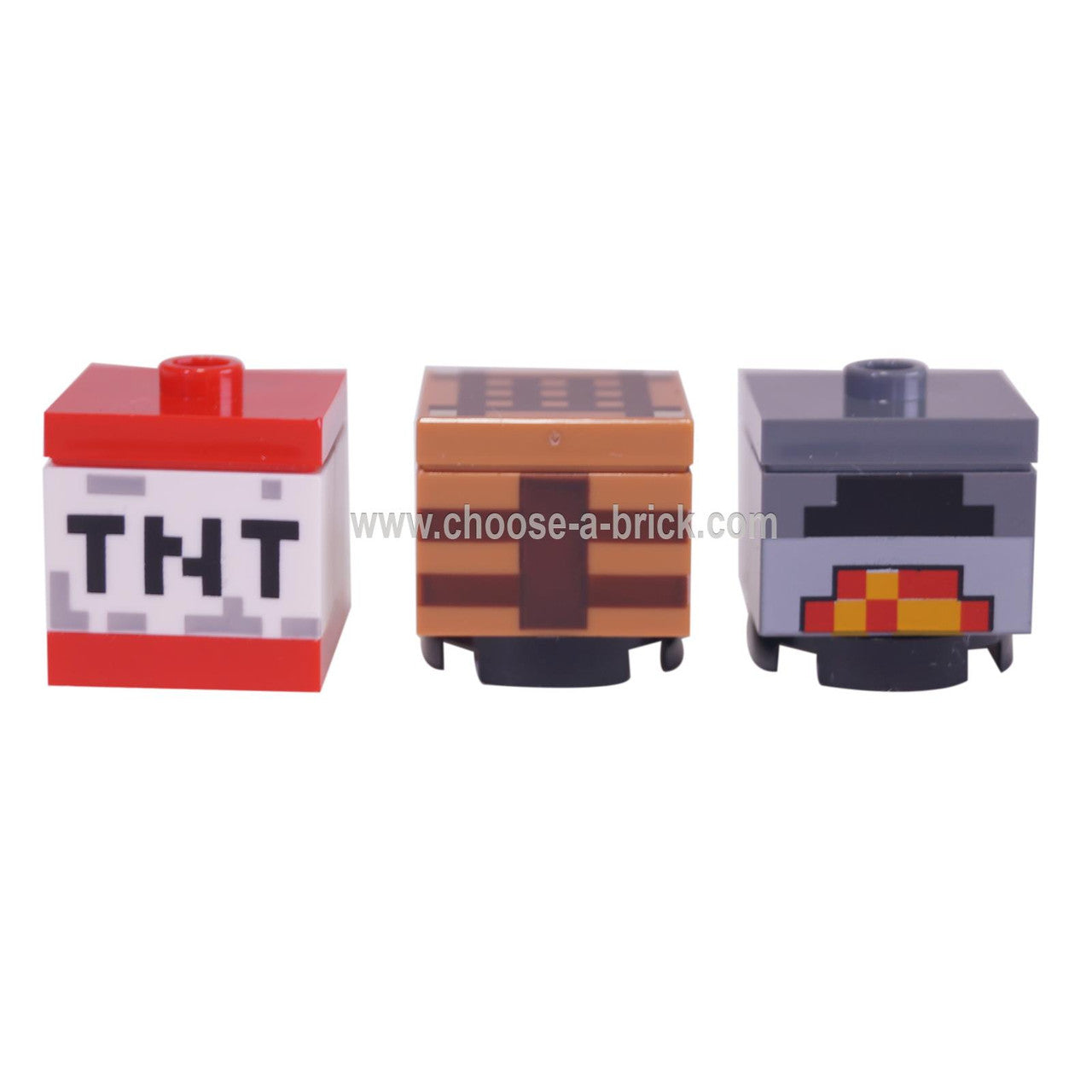 LEGO Minifigure 3 Minecraft Items - Oven, Crafting Table, and TNT - First View.