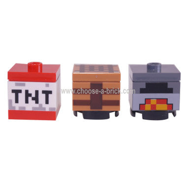 3 LEGO Minecraft Artikel - Ofen - Werkbank und TNT 