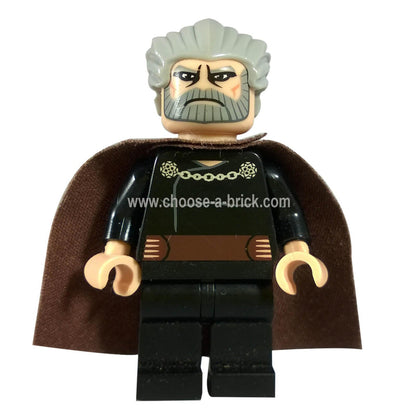 LEGO Minifigure Count Dooku in dark robes with iconic Star Wars design - sw224