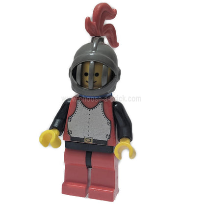 	Breastplate - Red with Black Arms, Red Legs with Black Hips, Dark Gray Grille Helmet, Red Plume, Blue Plastic Cape