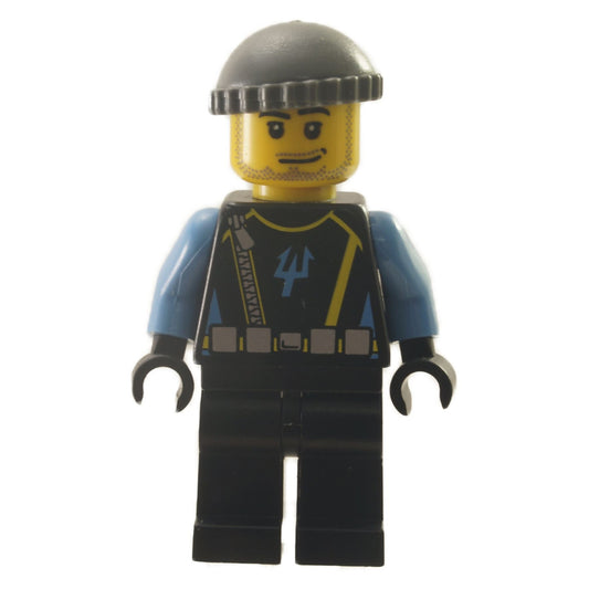 LEGO Minifigure Aquaraider Diver 5 - Dark Bluish Gray Knit Cap - aqu024