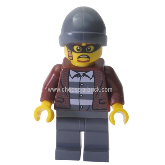 LEGO Minifigure Crook Frankie Lupelli in formal attire, featuring a printed tie and sneaky expression - cty1144new