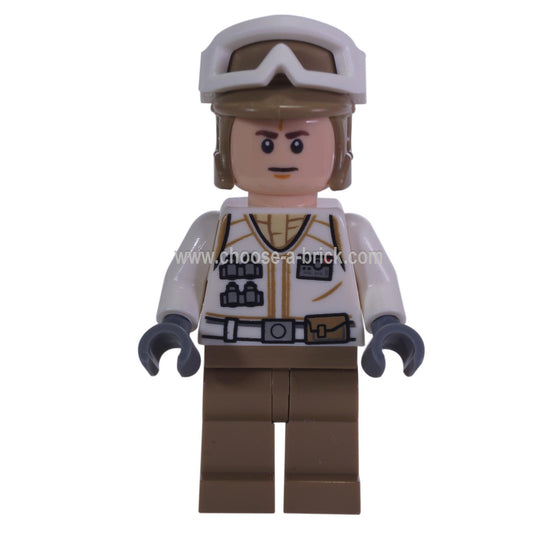 LEGO Minifigure Star Wars -  Hoth Rebel Trooper White Uniform, Dark Tan Legs (Frown)