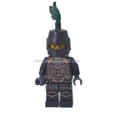 LEGO Minifigure Kingdoms - Dragon Knight Scale Mail with Chains Helmet Closed Scowl - cas493, alternate perspective.