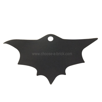 Minifigure Cape Cloth, Scalloped 7 Points, Wide, Single Top Hole (Batman) - Traditional Starched Fabric black