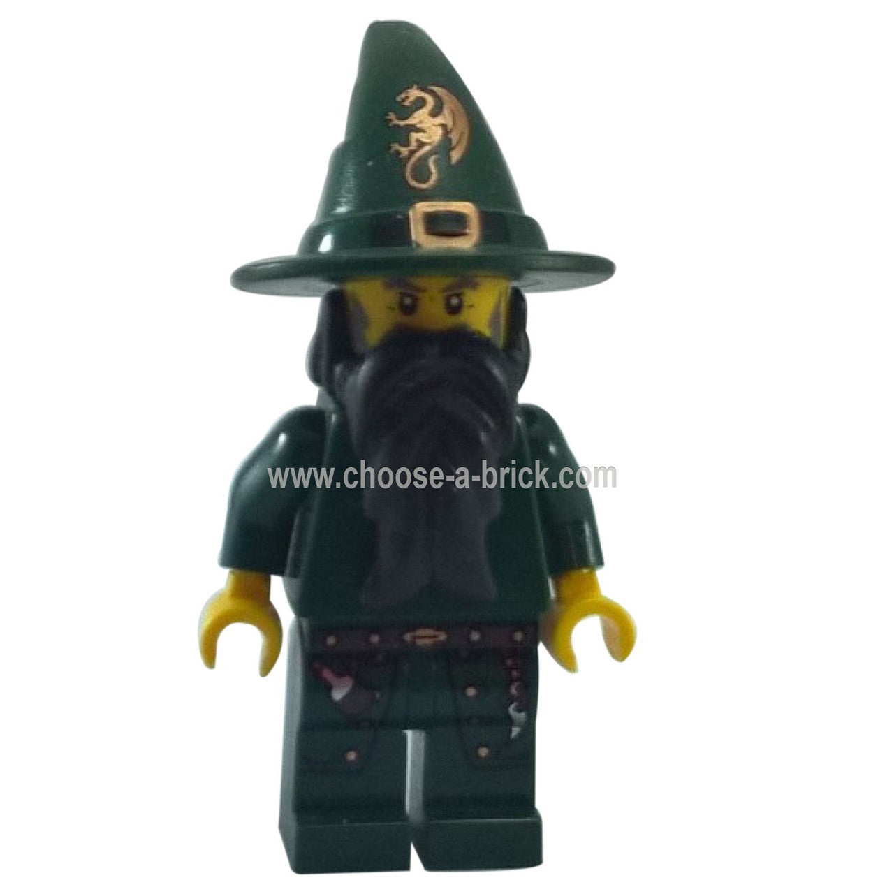 LEGO Minifigure Kingdoms - Dark Green Wizard - Lego Minifigure - cas435, first view.