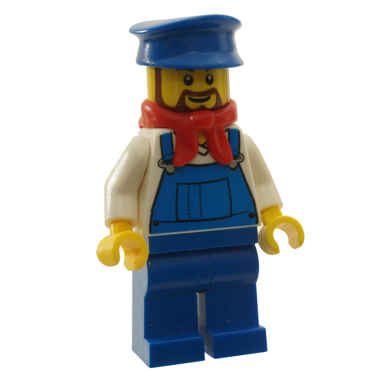 LEGO Minifigure -  Overalls Blue over V-Neck Shirt