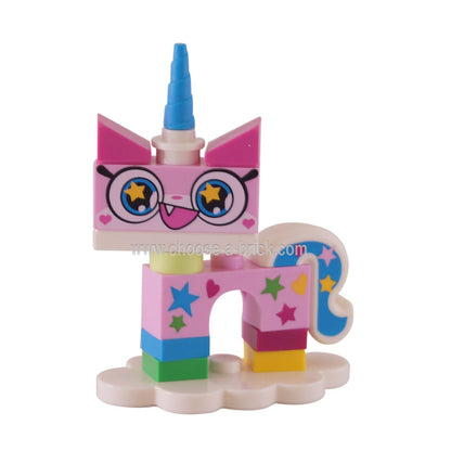 coluni1 Regenbogen Unikitty, Unikitty!, Serie 1 Komplettsatz mit Standfuß aus der Tasche genommen, um den Inhalt zu überprüfen. Vollständig. 