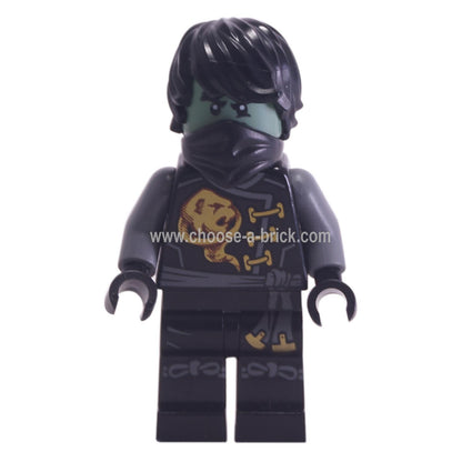 LEGO Minifigure Cole as a ghost with hairpiece from Skybound set 70593, intricate details - njo242