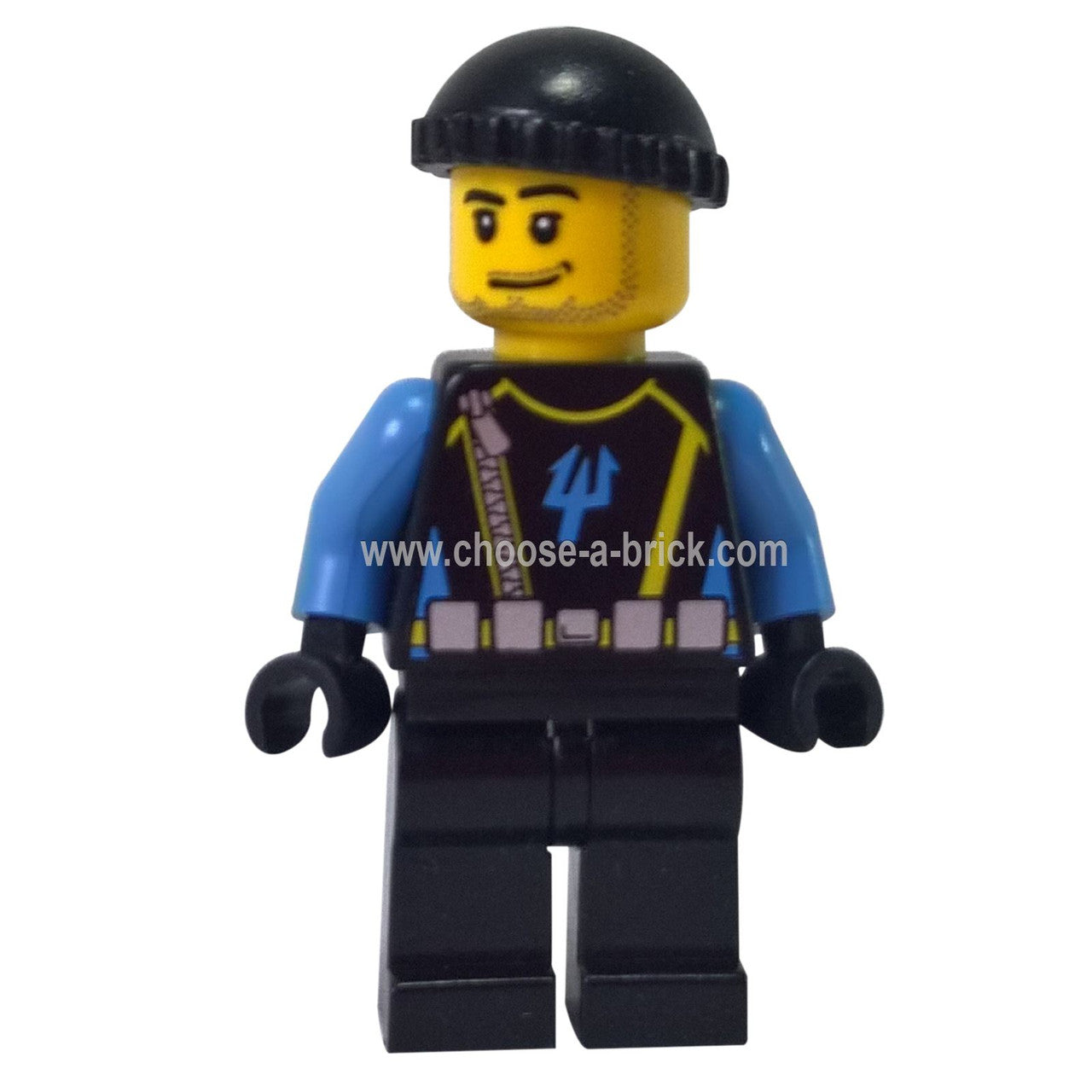 LEGO Minifigure Aquaraider Diver 5 - Black Knit Cap - aqu019