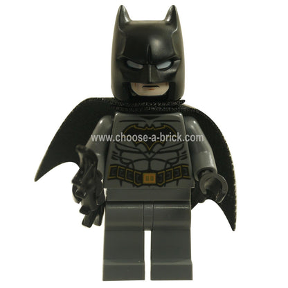 LEGO MInifigure - Batman - Dark Bluish Gray Suit with Gold Outline Belt and Crest, Mas