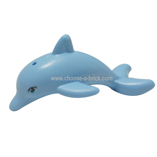 LEGO MInifigure - Bright Light Blue Dolphin, Friends - Elves, Jumping with Bottom Axle Holder with Medium Azure Eyes Pattern