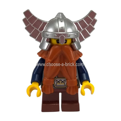 LEGO Minifigure Dwarf Dark Orange Beard - LEGO minifigure from set 7040 - cas373, first view.