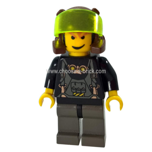 LEGO Minifigure Axel - Trans-Neon Green Visor - rck001