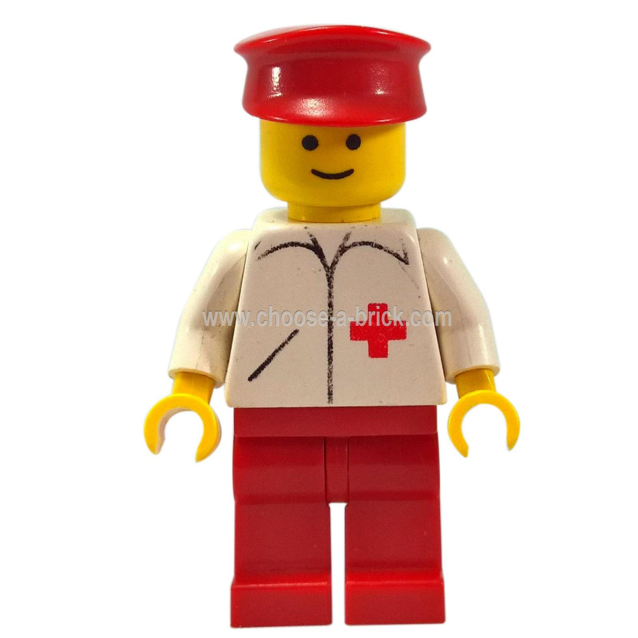 LEGO Minifigure - Doctor - Straight Line, Red Legs, Red Hat