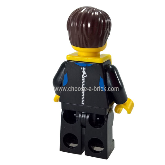 LEGO Minifigure Coast Guard City - Sailor in Wetsuit 60013 - cty0413new (detailed front view)