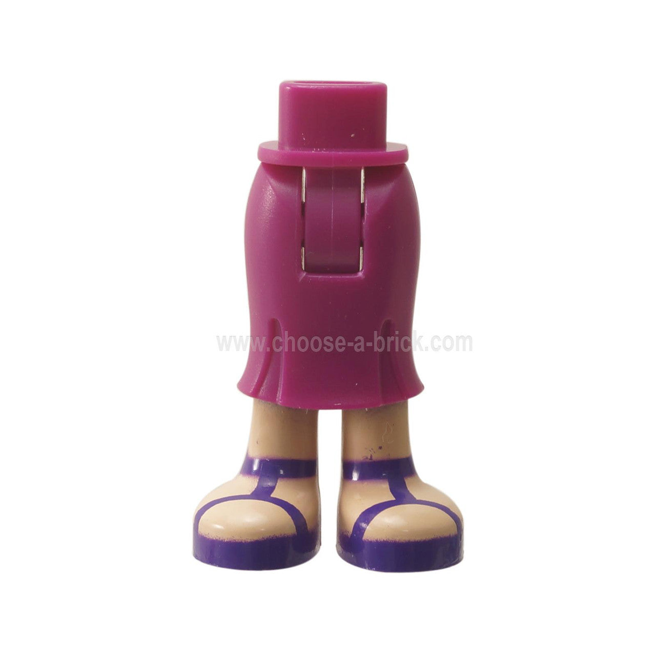 Magenta Mini Doll Hips and Skirt Long, Light Nougat Legs and Dark Purple Sandals Pattern