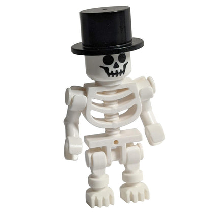 LEGO® Skeleton Minifigure (gen147) – White Skeleton with Black Top Hat from Haunted House.