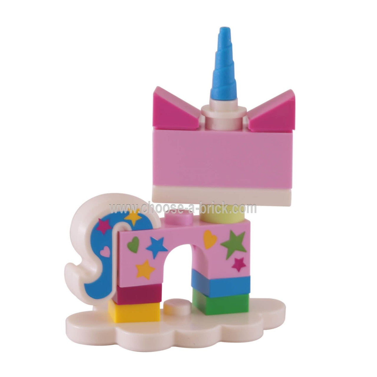 coluni1 Regenbogen Unikitty, Unikitty!, Serie 1 Komplettsatz mit Standfuß aus der Tasche genommen, um den Inhalt zu überprüfen. Vollständig. 