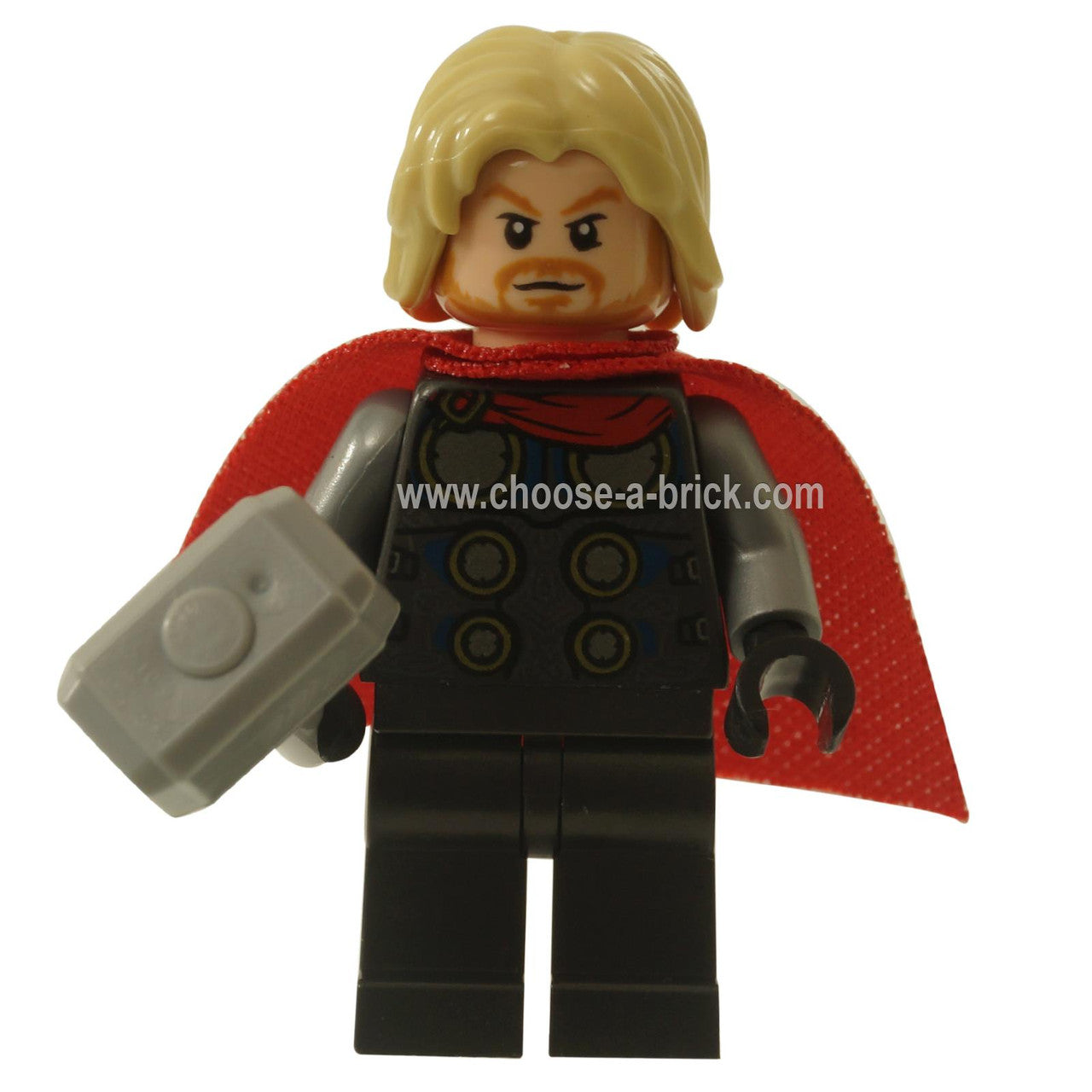 LEGO Minifigure - Thor - Spongy Cape (Juniors), Pearl Dark Gray Legs with weapon