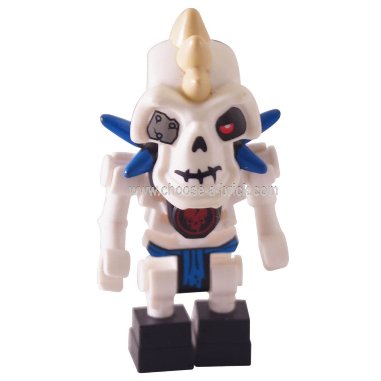 LEGO® NINJAGO Nuckal Minifigure – Skeleton Warrior with Spiked Armor, Blue Accents, and Mechanical Eye from Rise of the Snakes.