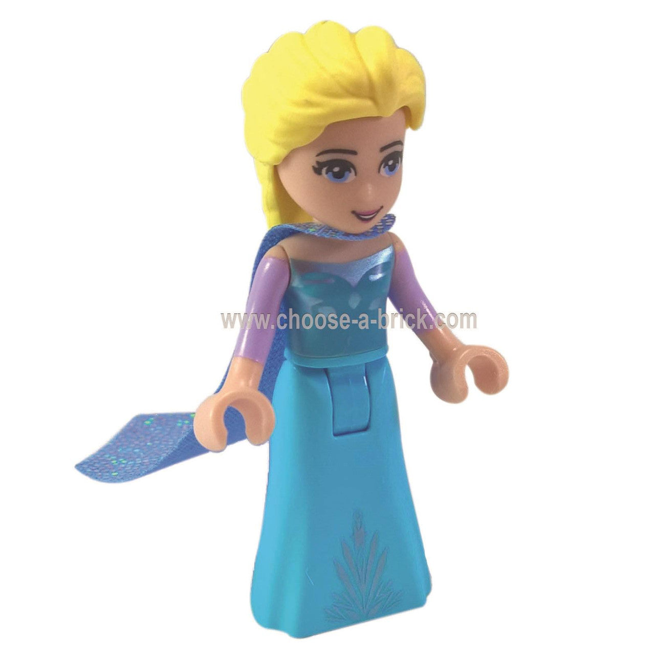 LEGO Minifigure - 	Elsa - Medium Blue Long Narrow Cape, Lavender Sleeves