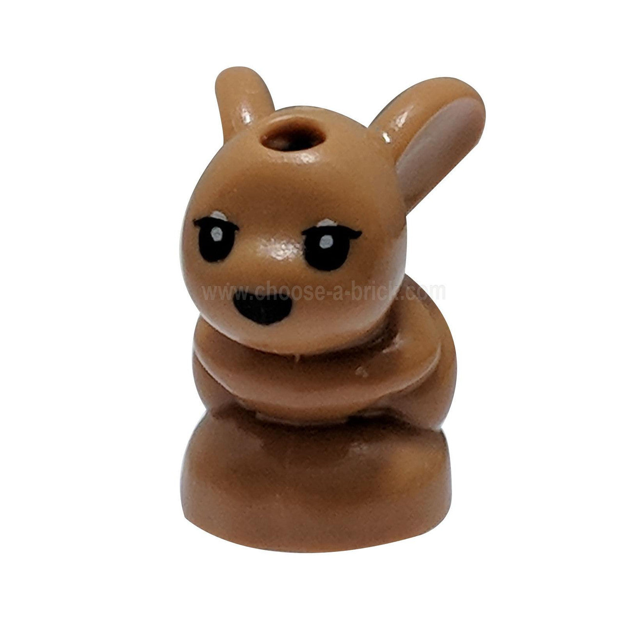 Medium nougat Bunny - Rabbit, Friends, Baby, Sitting with Black Eyes and Nose Pattern Chili - Mini - Minu 