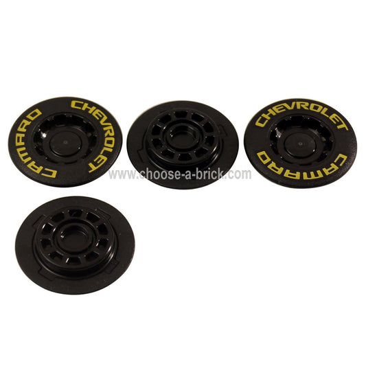 LEGO Parts - Wheel Cover 10 Spoke Recessed with 'CHEVROLET CAMARO' Pattern