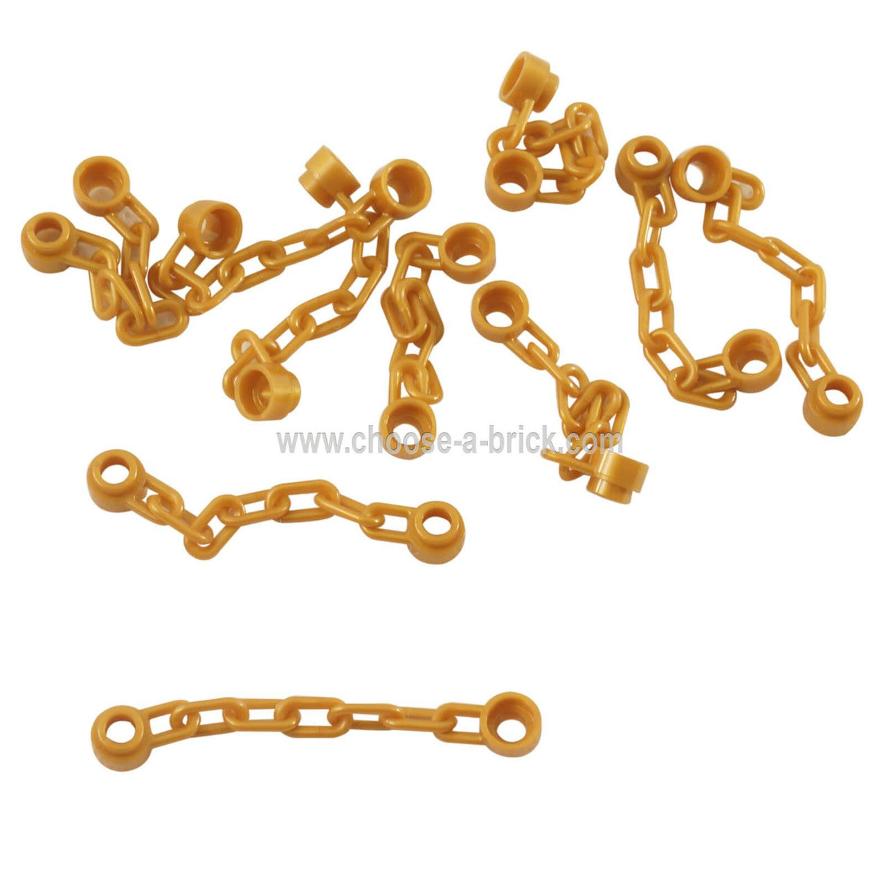 LEGO  chain 5 links part 92338 in pearl gold color