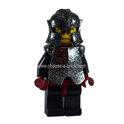 LEGO Minifigure Knights Kingdom II - Shadow Knight, Speckle Black-Silver Armor and Helmet - Lego Minifigure - cas271, first view.