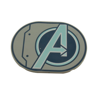 Flache silberne Fliese, runde 6 x 8 ovale mit Avengers-Logo-Muster 